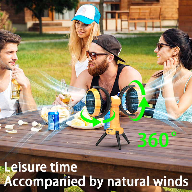 New Design Small Portable 8000Mah Battery Rechargeable Usb Outdoor Led Light Camping Tripod Fan For Tent