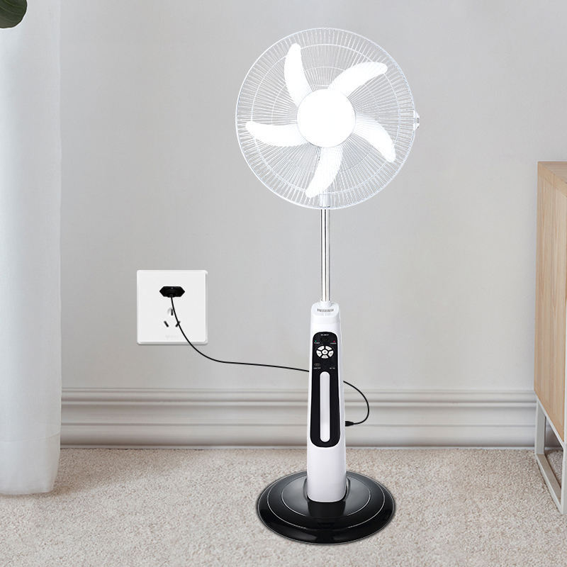 Factory Wholesale Household AC DC Mini Electric Led Light Solar Fan Floor Stand Fans For Home Outdoor