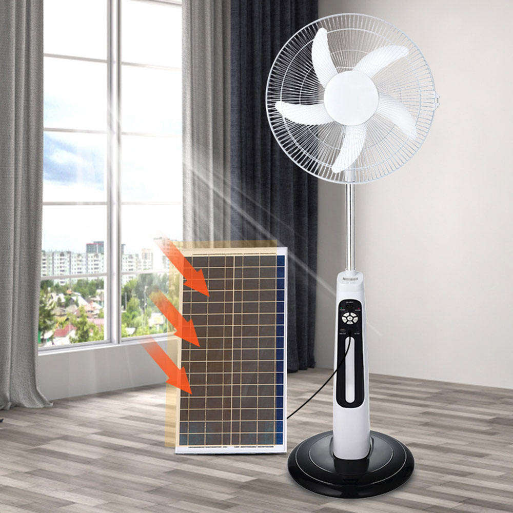 Factory Wholesale Household AC DC Mini Electric Led Light Solar Fan Floor Stand Fans For Home Outdoor