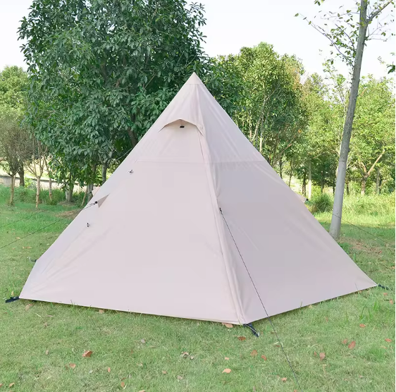 Outdoor Pyramid Tent Indiana Camping Thickened Double Layer 3 Person Yurt Tent canopy