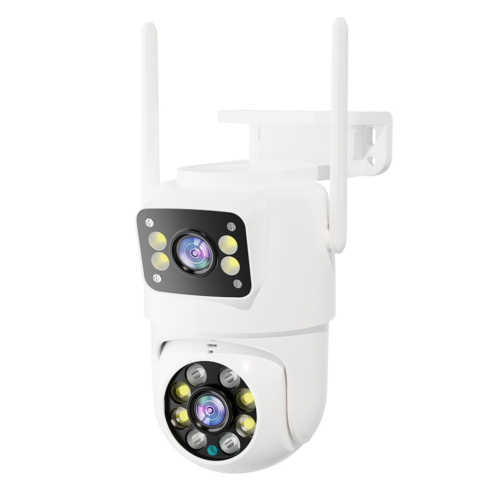 C Compatible Dual-lens Linkage IP 66 Security CCTV Wireless Waterproof Surveillance Camera System 360 degrees PTZ  wifi cameras