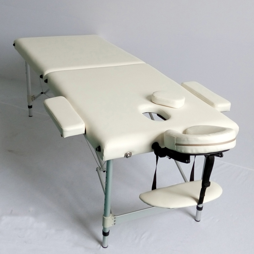 Professional Portable 2 Folding Lightweight Facial Solon Spa Tattoo Bed Height Adjustable Massage Table