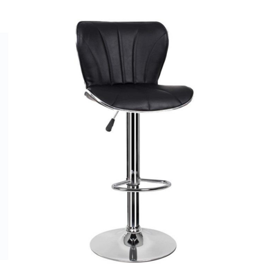 Breakfast Swivel Bar Stool Elegant Vintage Leather Simple High Chair With Chrome Base