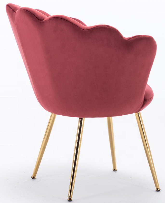 Modern simple brick red velvet flower lounge chair