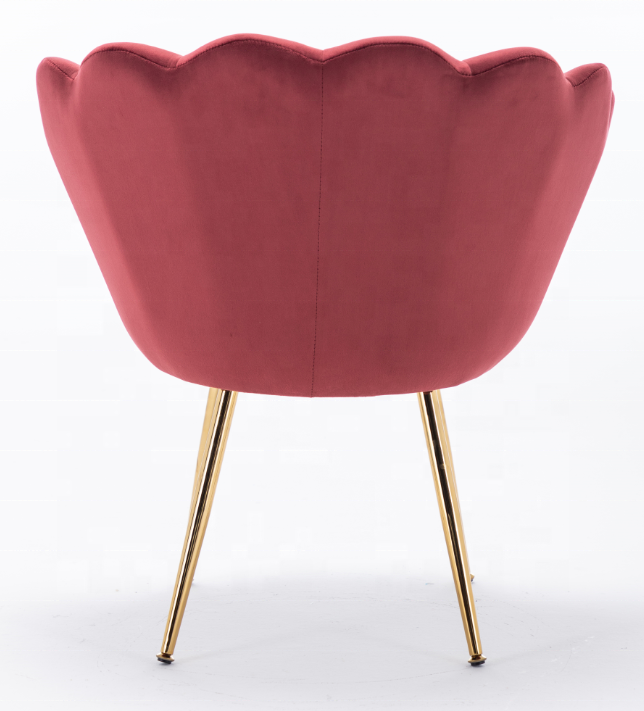 Modern simple brick red velvet flower lounge chair