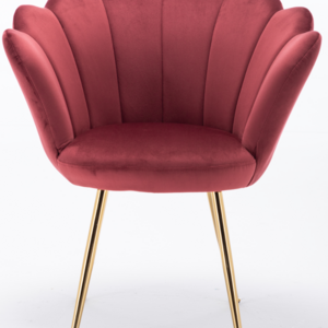 Modern simple brick red velvet flower lounge chair