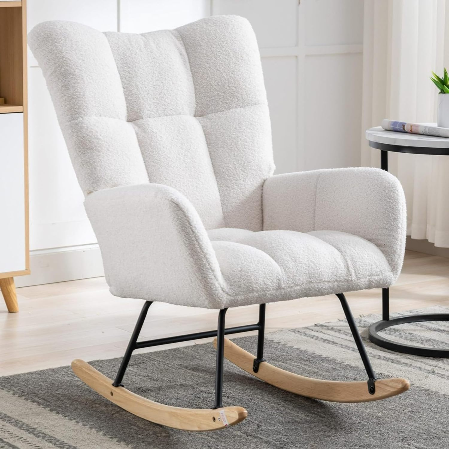 High Quality Comfortable portable wide accent rocking chair modern living room rocking chair