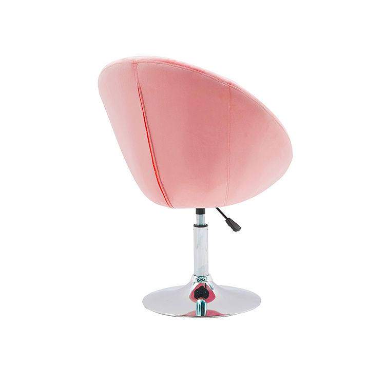 Popular Large Round Seat Height Adjustable Pink Velvet Swivel Accent Chairs