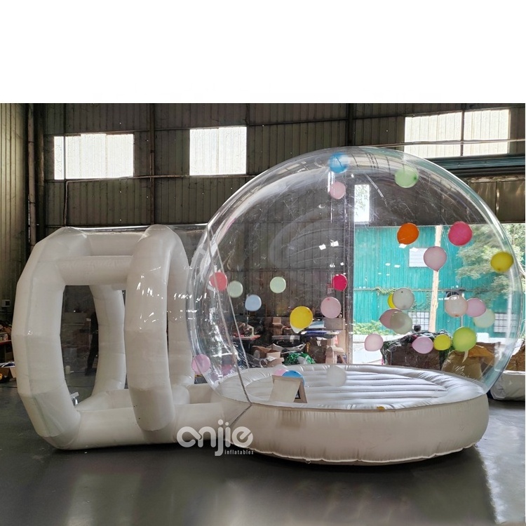 Inflatable bubble clear house with jumping trampoline balloon tents picnic dome igloo tent for rental