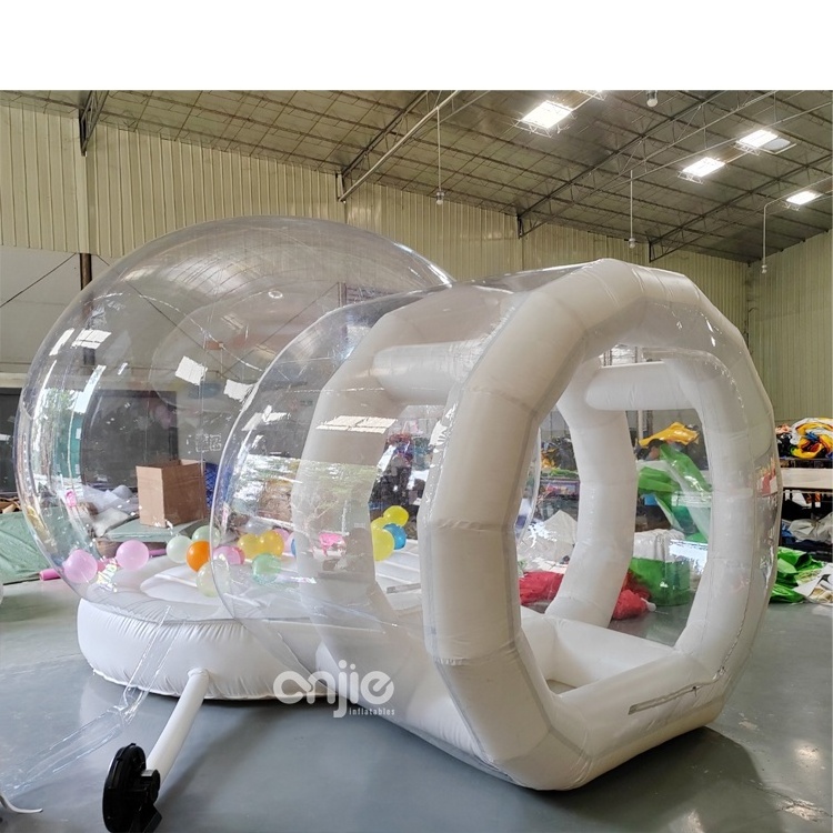 Inflatable bubble clear house with jumping trampoline balloon tents picnic dome igloo tent for rental