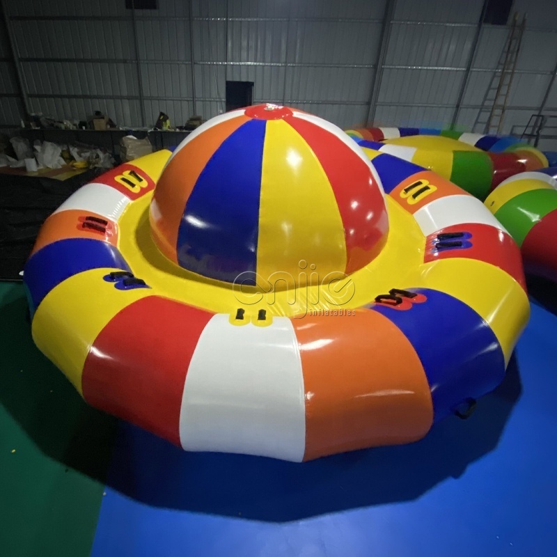 Inflatable aqua twister 6 person commercial flying ufo water rotating boat aqua twister