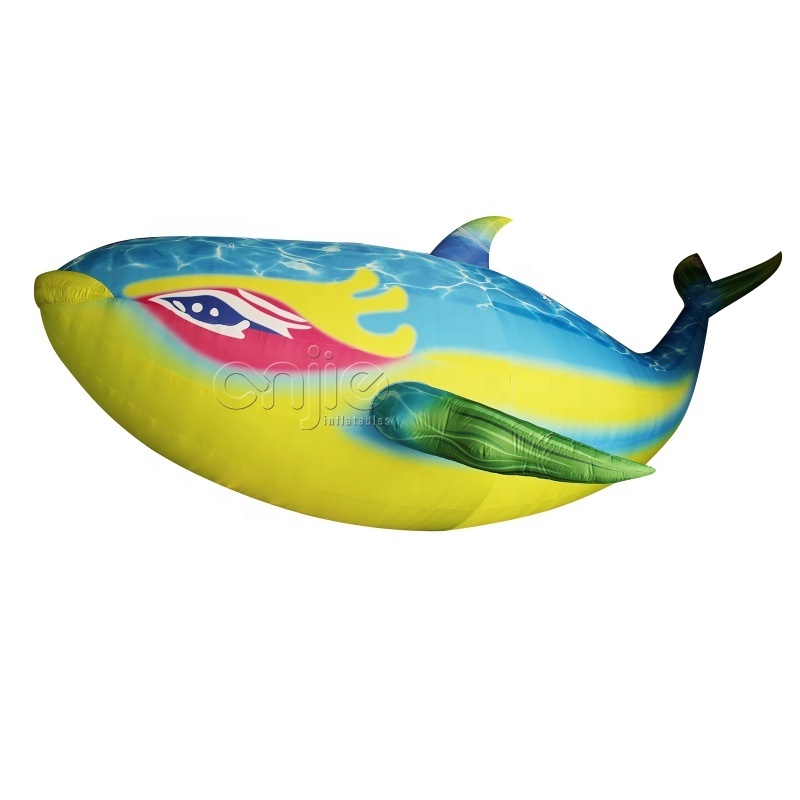 Nightclub ceiling club decor light giant inflatable dolphin inflatable flying dolphin