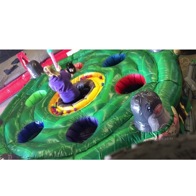 Giant outdoor playing inflatable sports game hit cat bouncer human inflatable whack a mole