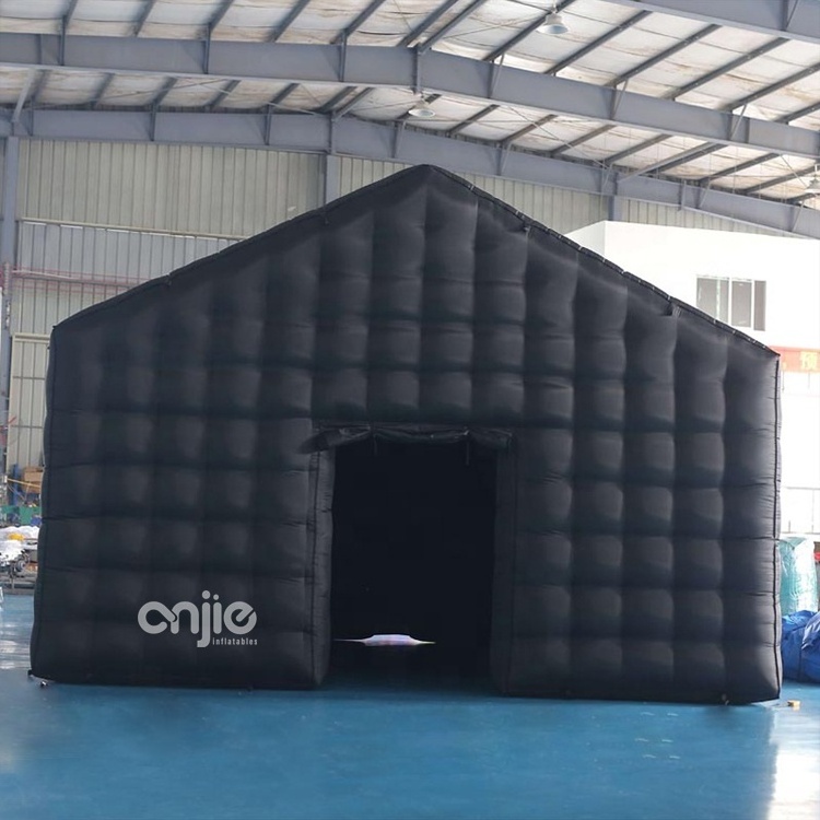 Commercial black portable LED disco nightclub tent inflatable Rubik's cube party tent