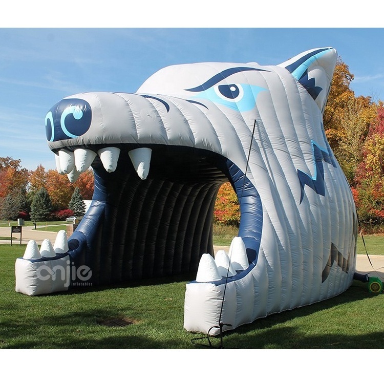 Giant advertisement inflatable mascot tunnel inflatable tiger football tunnel for game entrance