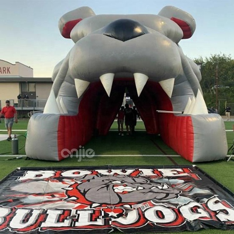 Custom high quality Outdoor Giant Run Through Sport Entrance Athlete Inflatable Tiger Football Tunnel,Tiger Head Mascot Tunnel