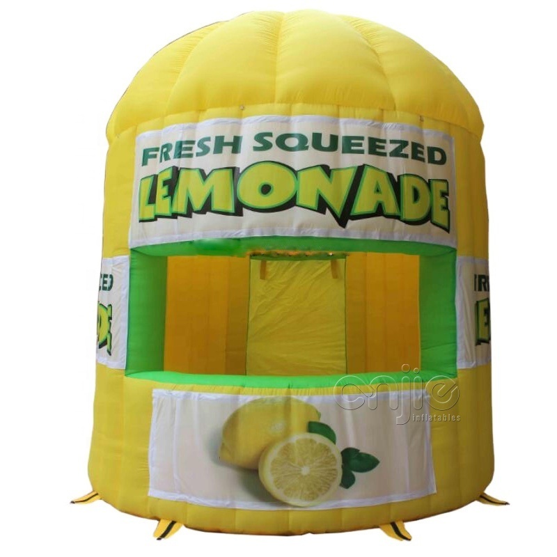 Hot sale commercial inflatable lemonade stand inflatable lemon booth inflatable kiosk