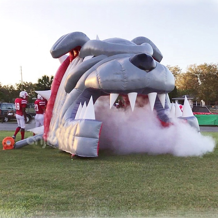 Custom high quality Outdoor Giant Run Through Sport Entrance Athlete Inflatable Tiger Football Tunnel,Tiger Head Mascot Tunnel