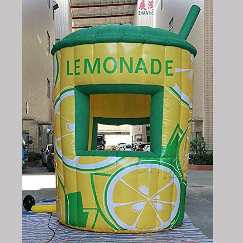 Hot sale commercial inflatable lemonade stand inflatable lemon booth inflatable kiosk