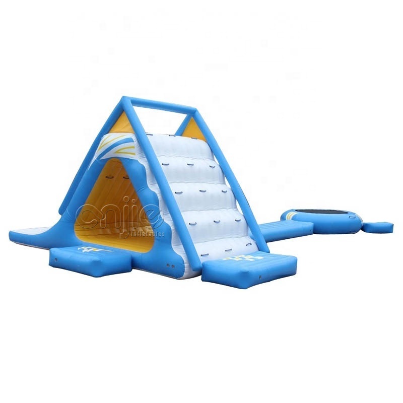 Commercial Inflatable Pool Water Climbing  Slide Games Rock Climb And Slide Inflatable Tower Slide For Sea