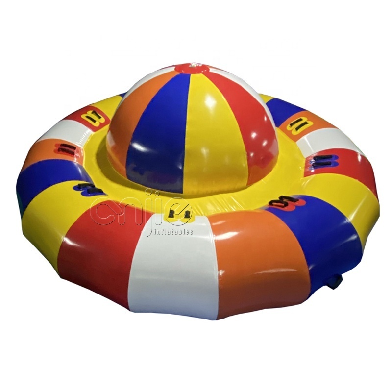 Water Sport game Play Equipment inflatable flying spinner towable tube flying saucer twister tower disco ufo ride