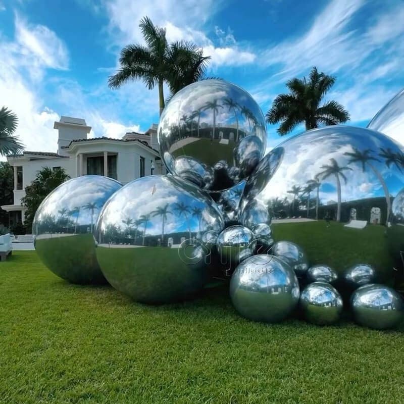 2023 New Inflatable Chrome Ball inflatable metallic balls Inflatable Sliver Spheres Mirror Ball