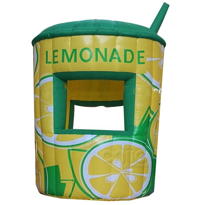 Hot sale commercial inflatable lemonade stand inflatable lemon booth inflatable kiosk