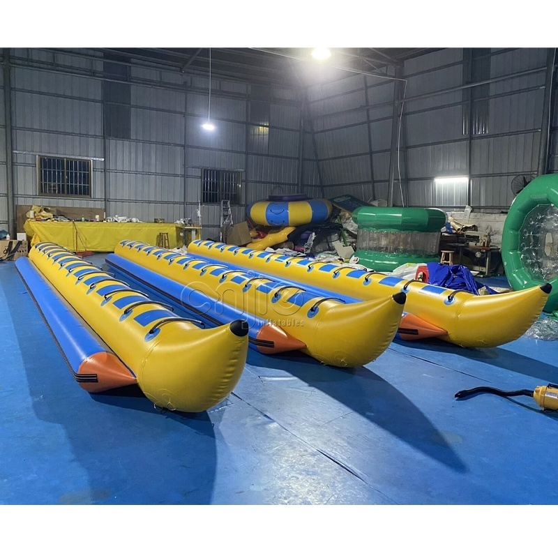 Aqua sport single tube 12 people giant inflatable water game for adult banana boat