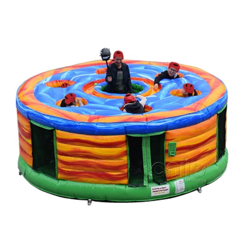 Giant outdoor playing inflatable sports game hit cat bouncer human inflatable whack a mole