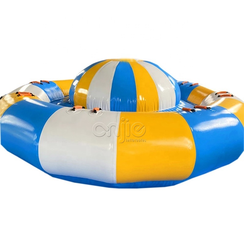 Water Sport game Play Equipment inflatable flying spinner towable tube flying saucer twister tower disco ufo ride