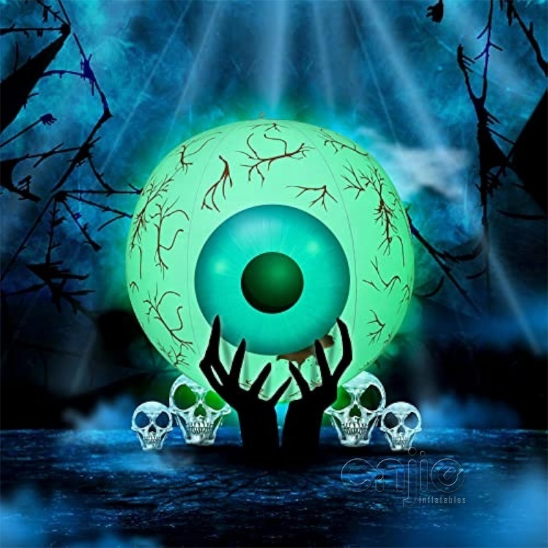 Halloween inflatable eyes with giant decorative eyeballs and LED lights for outdoor decoration