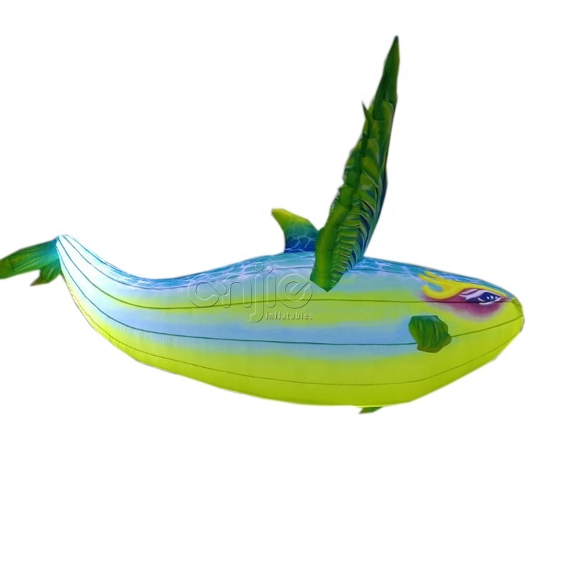 Nightclub ceiling club decor light giant inflatable dolphin inflatable flying dolphin