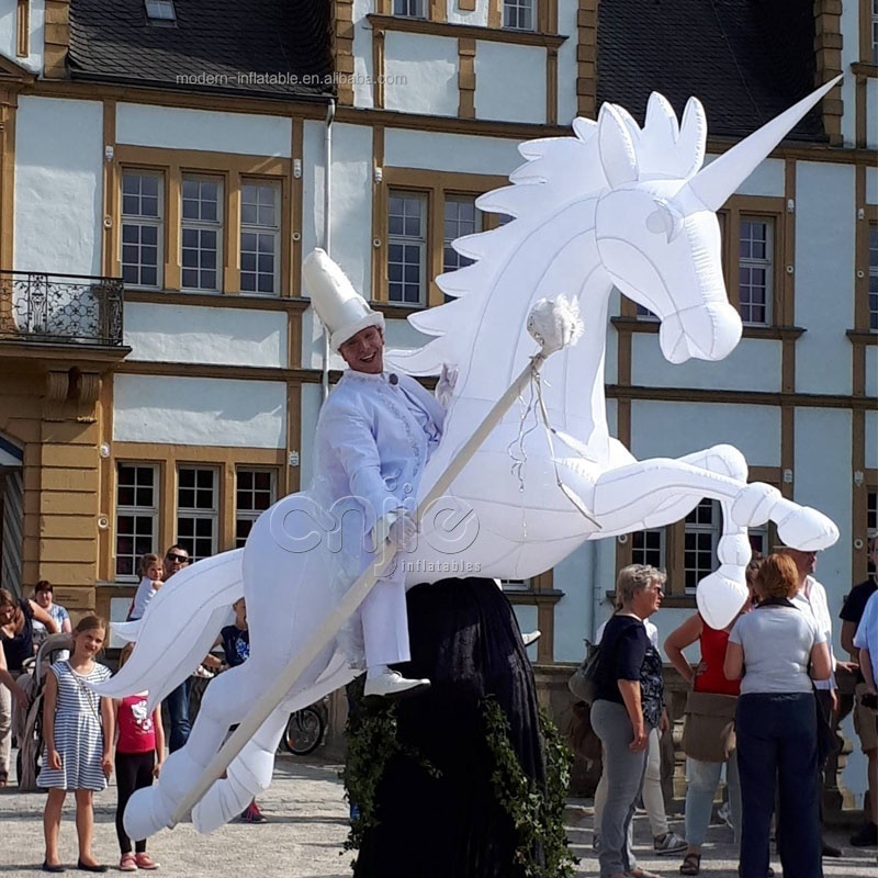 Giant animal mascot costume inflatable white led horse costume mascot unicorn costume horse caracters