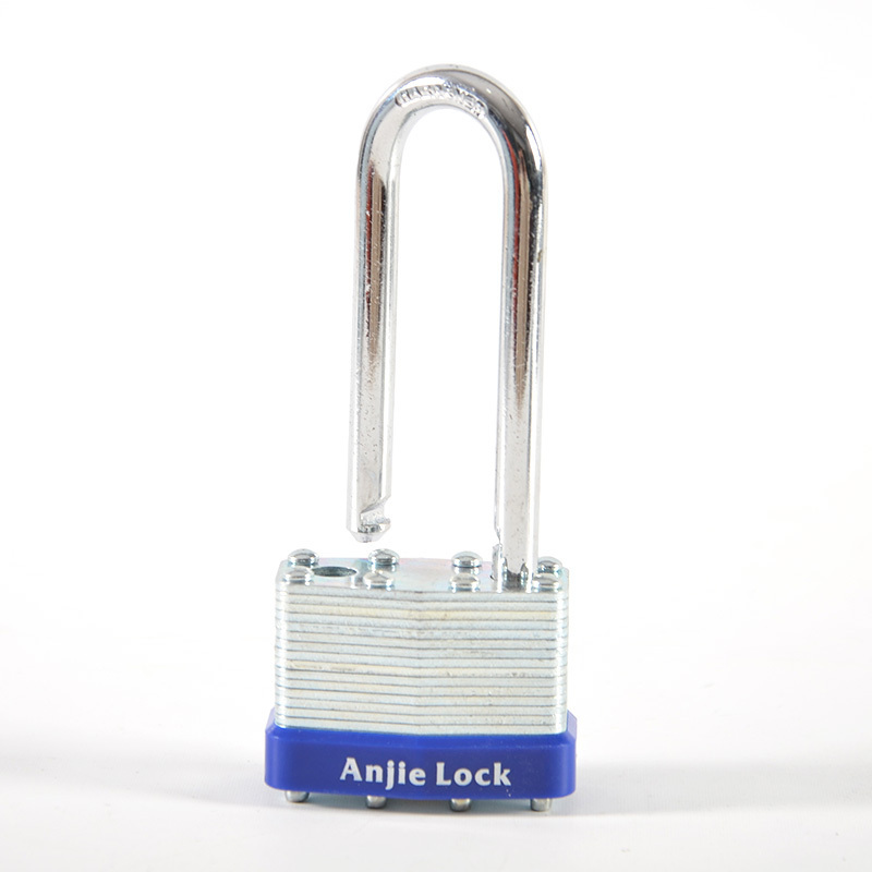 Factory Price 45mm Steel Pad Lock Long Shackle Laminated Padlock With Keys