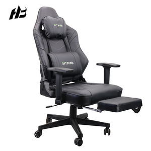 New Large Gaming Chair Home Office Desk Black Metal Frame Leather Cheap Gaming Chair with Cushion