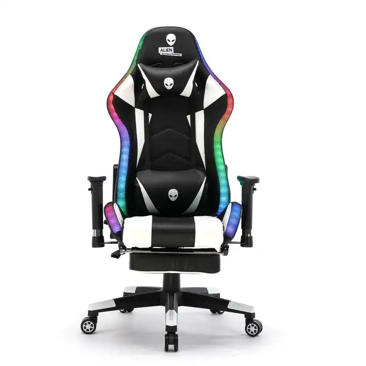 led rgb computer PC game chair gaming pu leather silla gamer massage racing gaming chair with lights