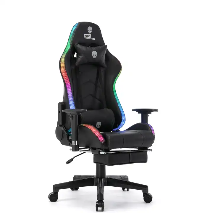 led rgb computer PC game chair gaming pu leather silla gamer massage racing gaming chair with lights