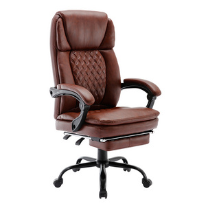 Luxury Modern Adjustable Swivel Manager Executive High Quality Ergonomic Real Genuine Leather Boss Office Chair With Massage