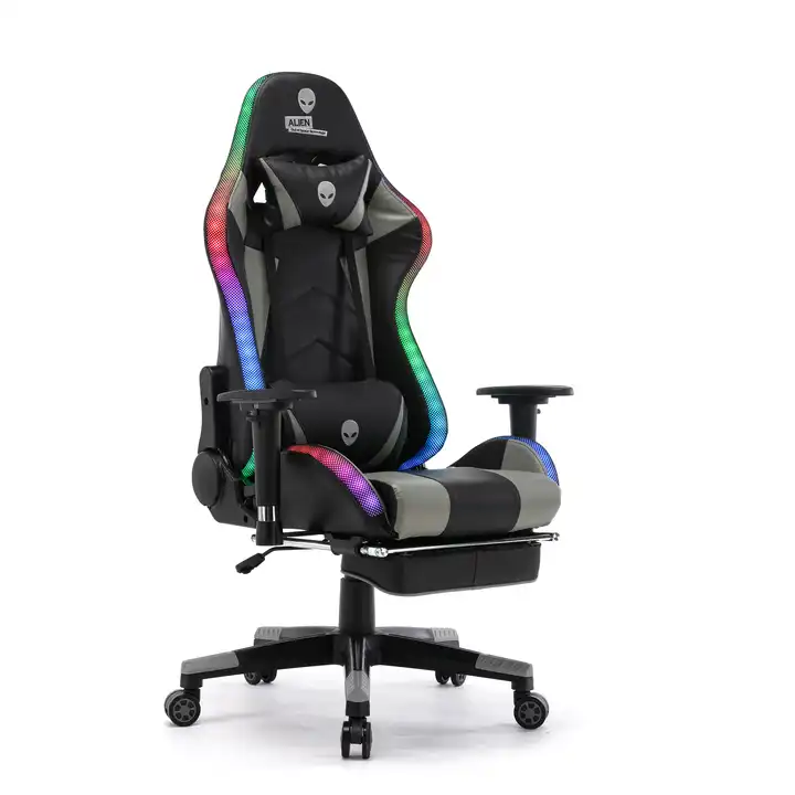 led rgb computer PC game chair gaming pu leather silla gamer massage racing gaming chair with lights