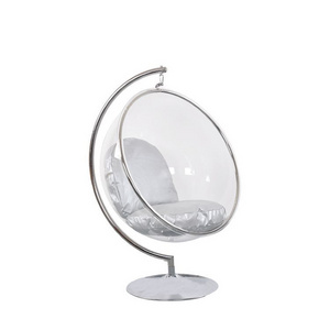 Hot sell hanging swing egg chair round Clear revolving Bubble acrylic Chair living room