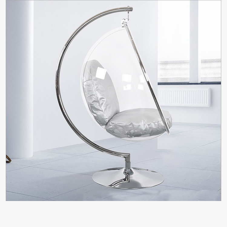 Hot sell hanging swing egg chair round Clear revolving Bubble acrylic Chair living room