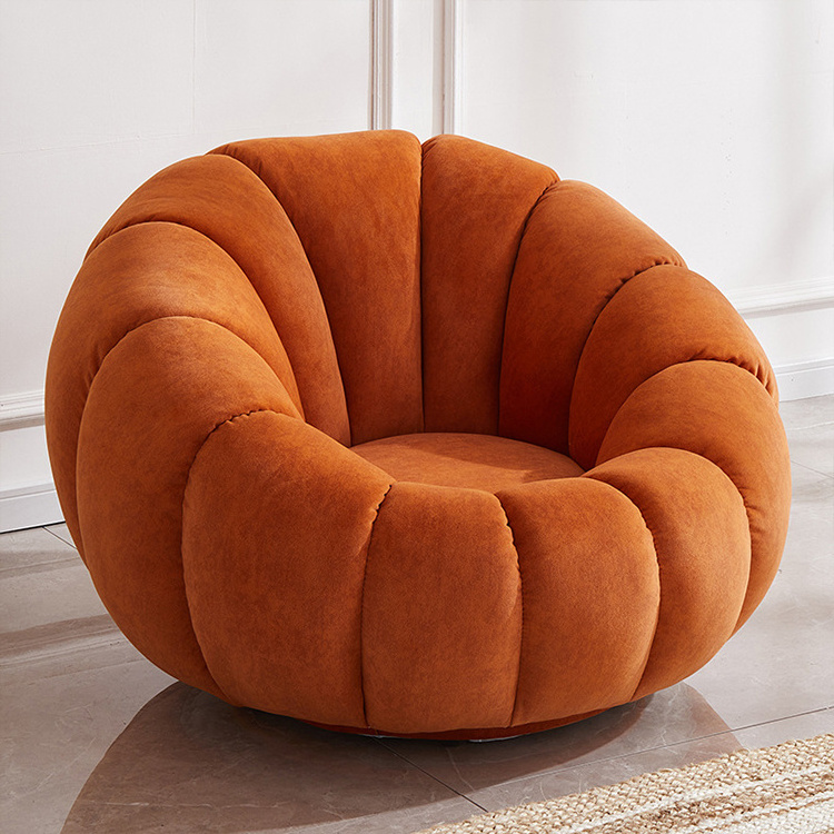 Luxury Pumpkin  Sofa Single comfort swivel  level  sofa For Living Room and footrest