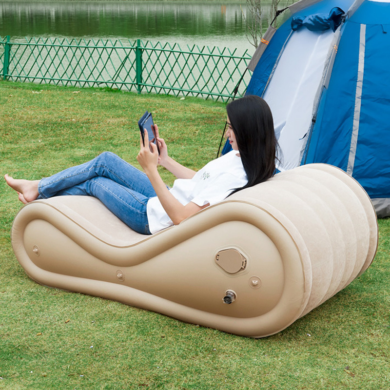 S-shape Yoga Lounge Chair Portable Comfortable Convertible Sofa Bed Pvc Sexy Inflatable Multifunctional Sofa Chair