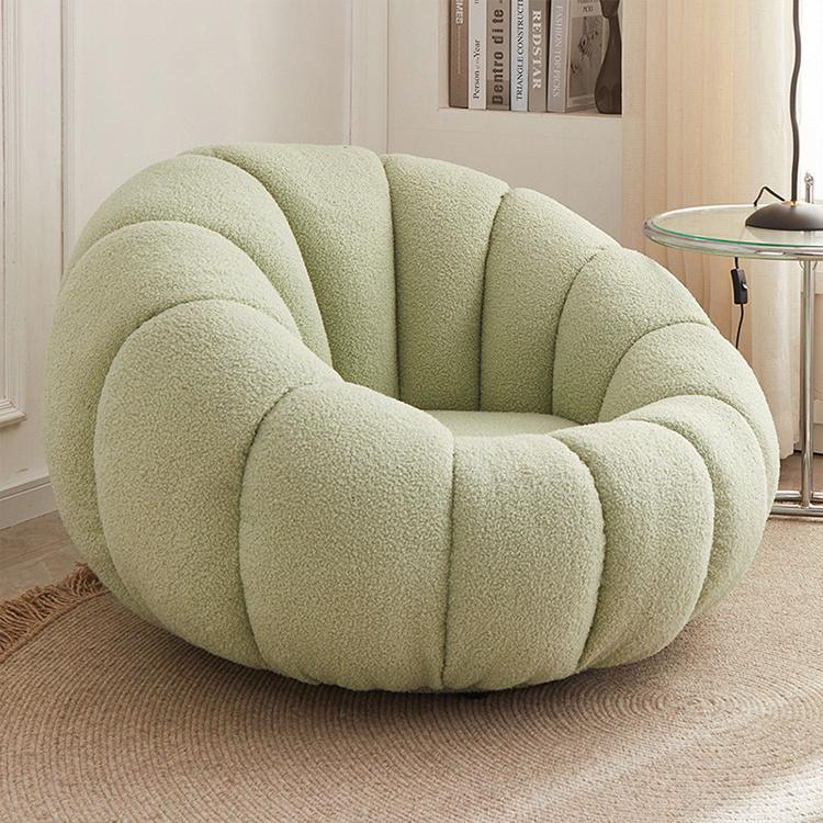 Luxury Pumpkin  Sofa Single comfort swivel  level  sofa For Living Room and footrest