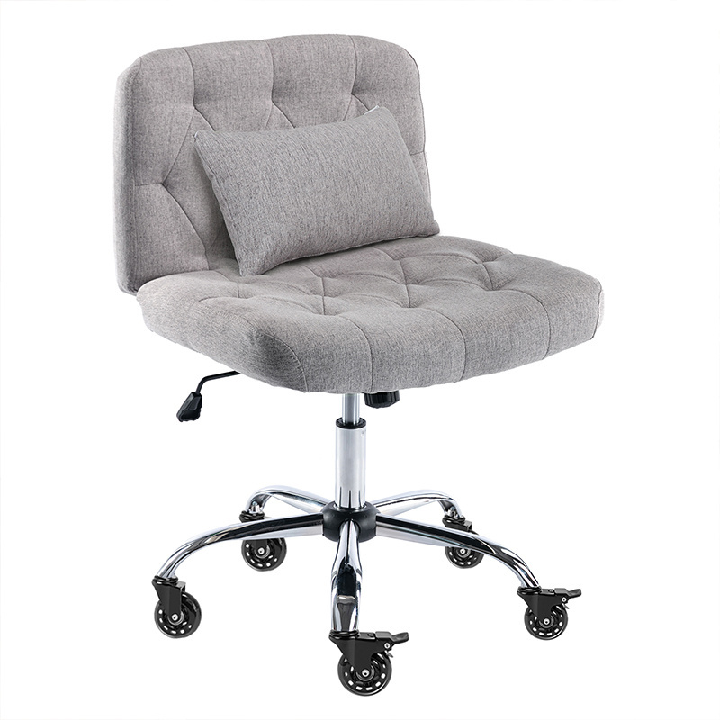 Office Wide Seat Chair with Wheels Comfy Computer Home Desk Chair Pillow Swivel Accent Vanity Leisure Chair