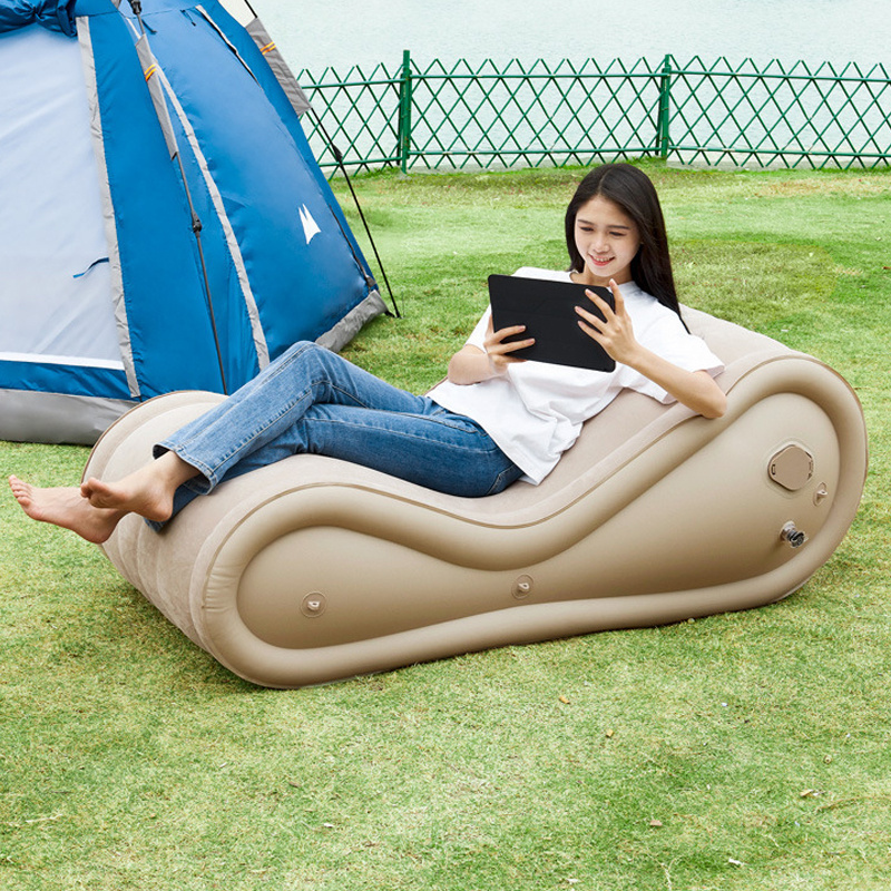 S-shape Yoga Lounge Chair Portable Comfortable Convertible Sofa Bed Pvc Sexy Inflatable Multifunctional Sofa Chair