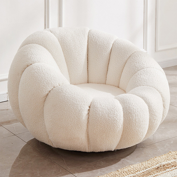 Luxury Pumpkin  Sofa Single comfort swivel  level  sofa For Living Room and footrest