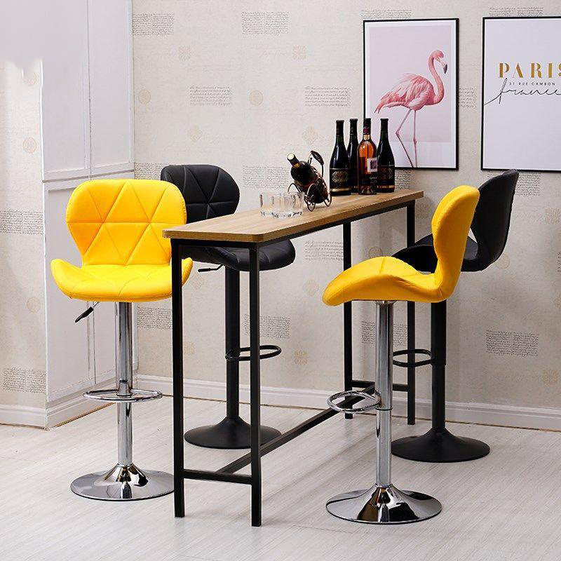 Cheap Furniture Bar Chairs Stools Customized Logo Modern Kitchen Chairs Dining Swivel High Bar Breakfast Colorful Leather