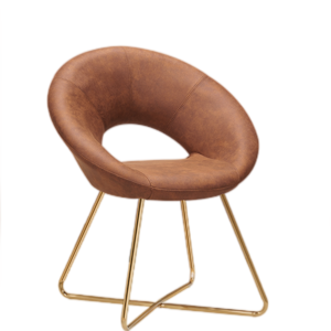 Round hollow velvet lounge chair living room chair with Gold iron legs