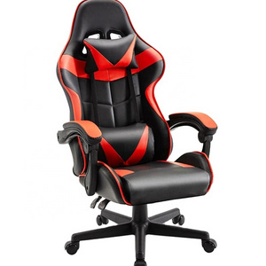 Swivel Gaming Chair for PC Gamers Esports Racing Style with Headrest Made Leather Stainless Steel Features Revolving Swivel